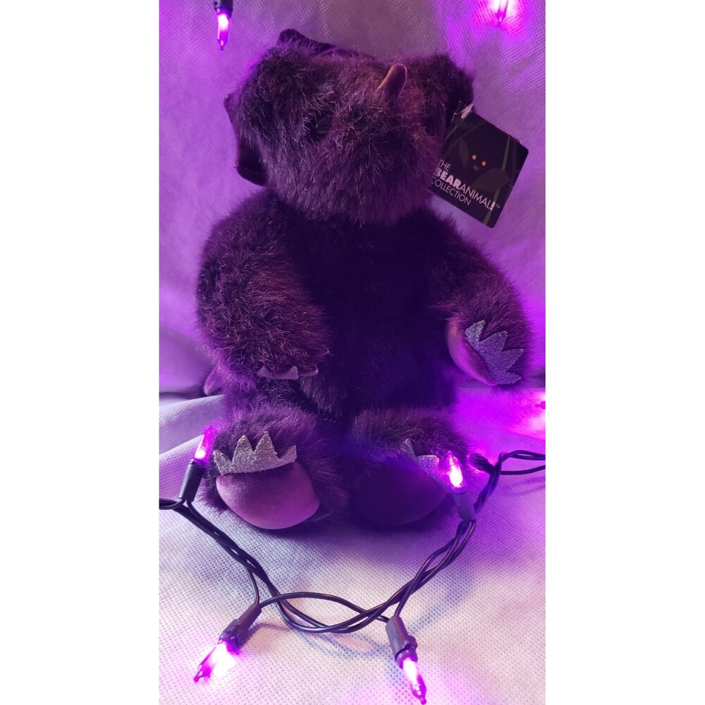 VTG Vermont Teddy Bear Co. PURPLE Jointed Bearanimal Plush The Dinobear RARE